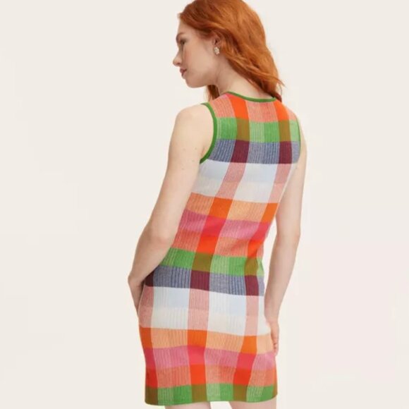 Women's Plaid Mini Sweater Dress - kate spade x Target Red/Pink/Green/Blue - Picture 2 of 4